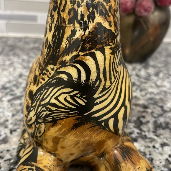 La Vie Giraffe Figurine Safari Animal Print Patchwork - Picture 10 of 14